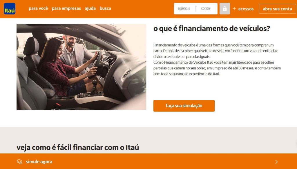 Itaú financiamentos